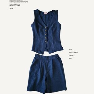 GLG Navy Sleeveless Vest and Shorts Set